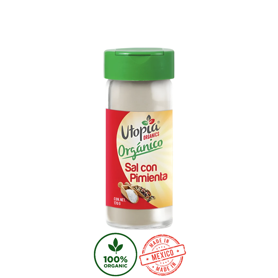 Sal con Pimienta Orgánica Utopia 170g