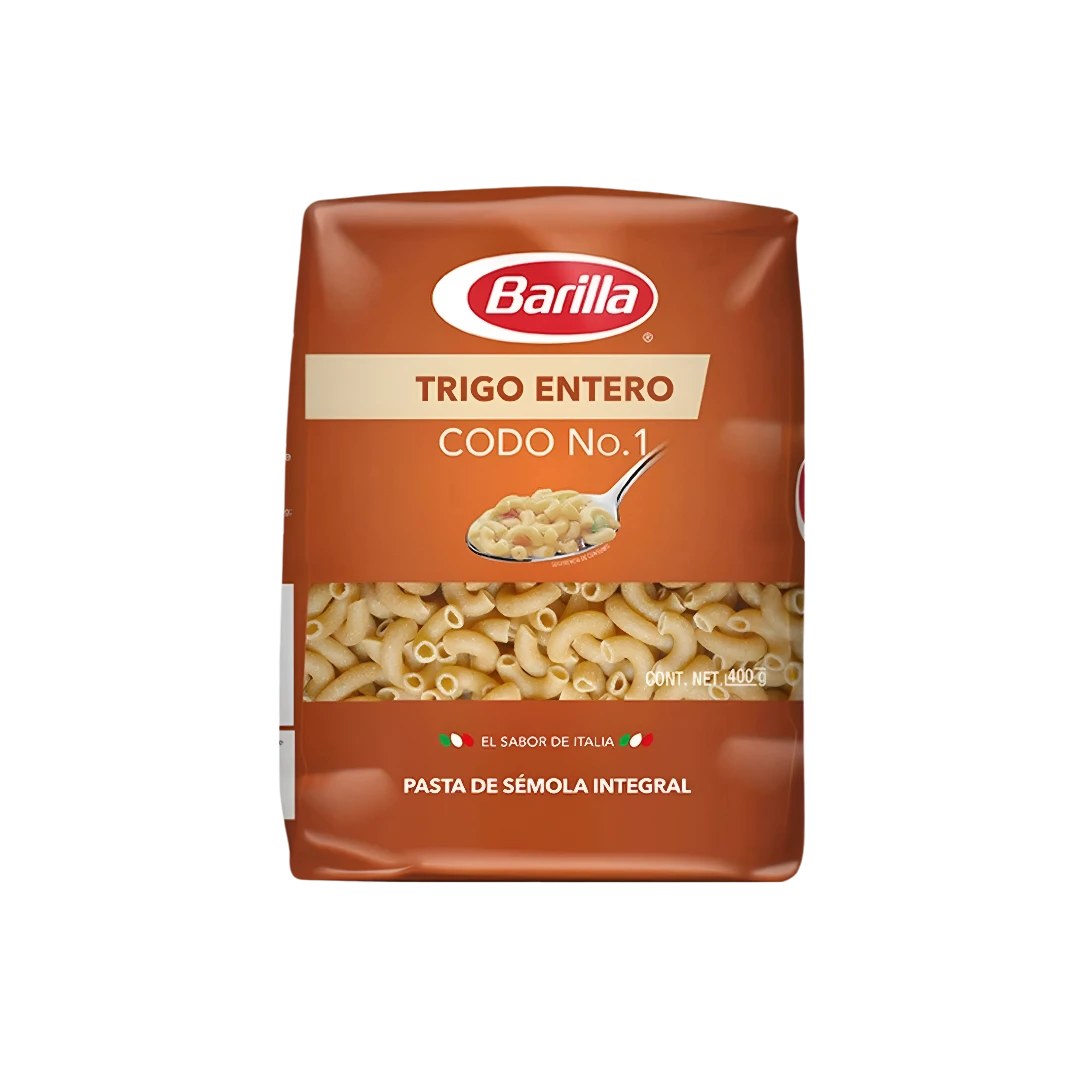 Sopa Trigo Entero codo No.1 Barilla 400g