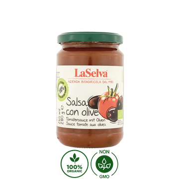 Salsa de Tomate Con Aceitunas Orgánica LaSelva 280g