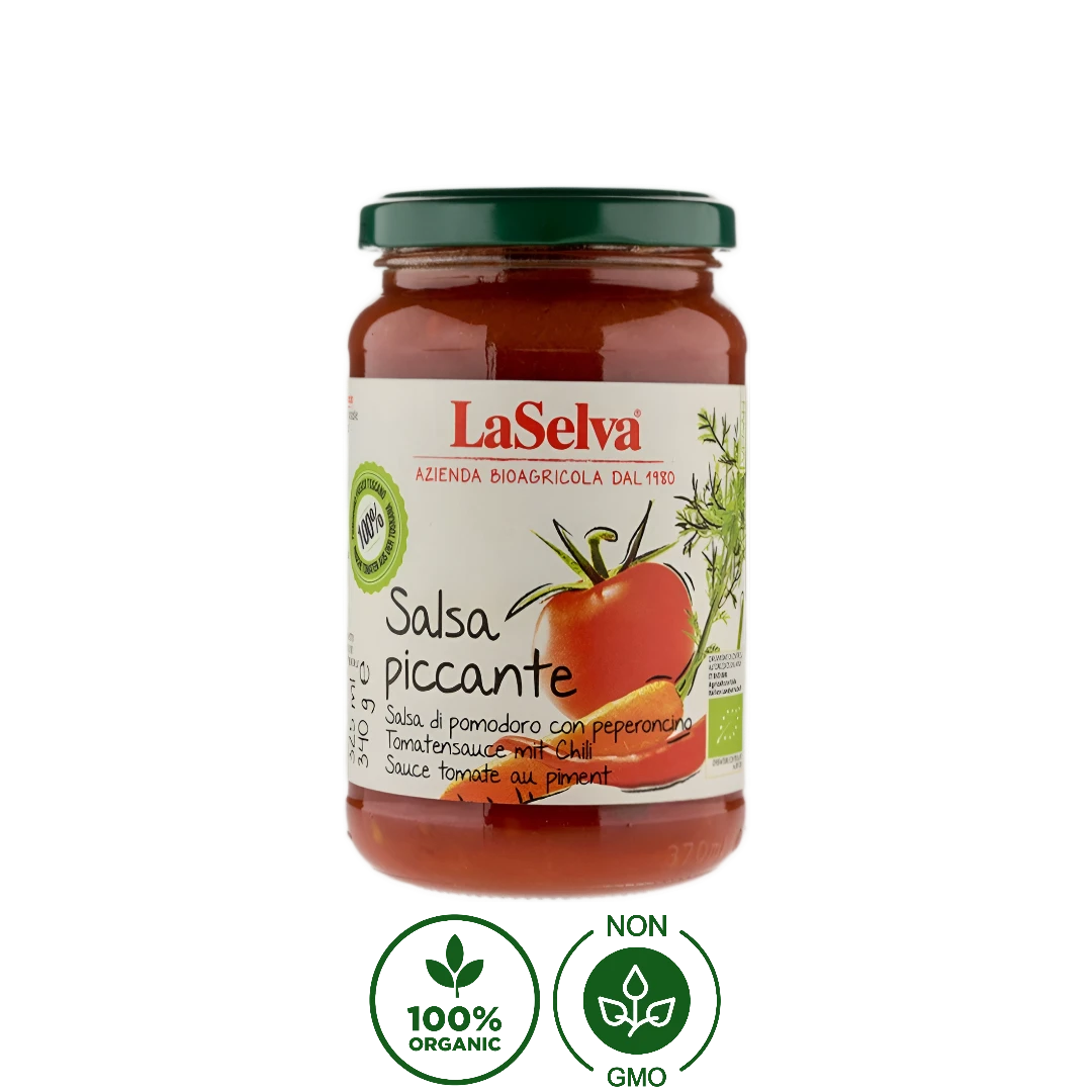 Salsa de Tomate Con Chile Orgánica LaSelva 340g