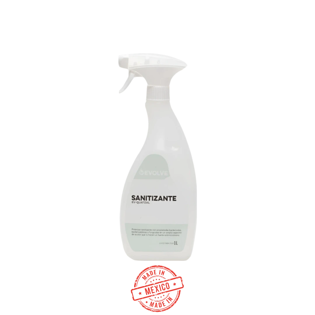 Sanitizante EV-QUATZAL Listo para uso Evolve Verde 1L