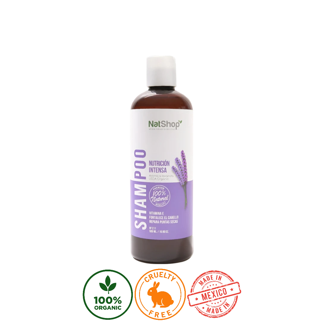Shampoo Lavanda y Vitamina E Orgánico NatShop 500ml