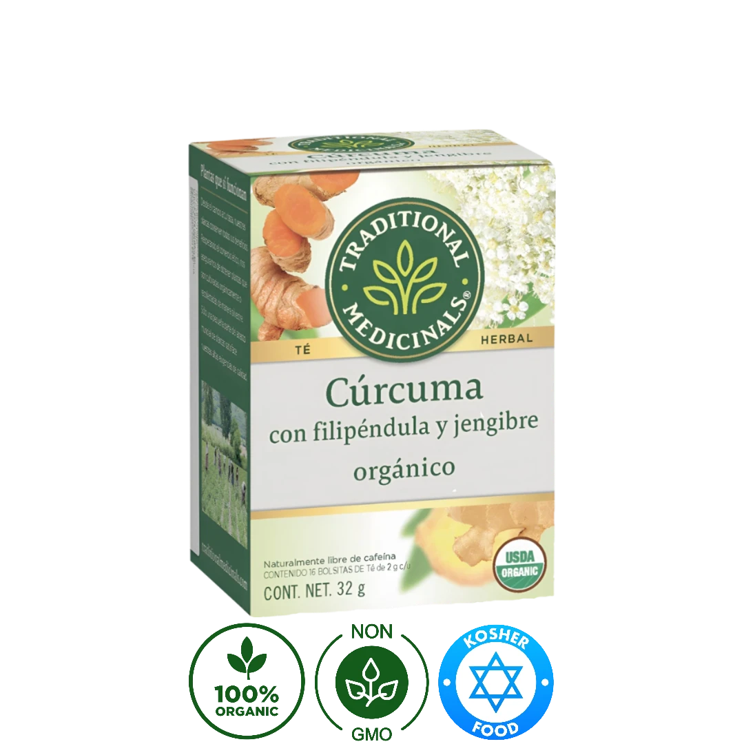 Té Orgánico de Cúrcuma, Filipéndula y Jengibre Traditional Medicinals 32g
