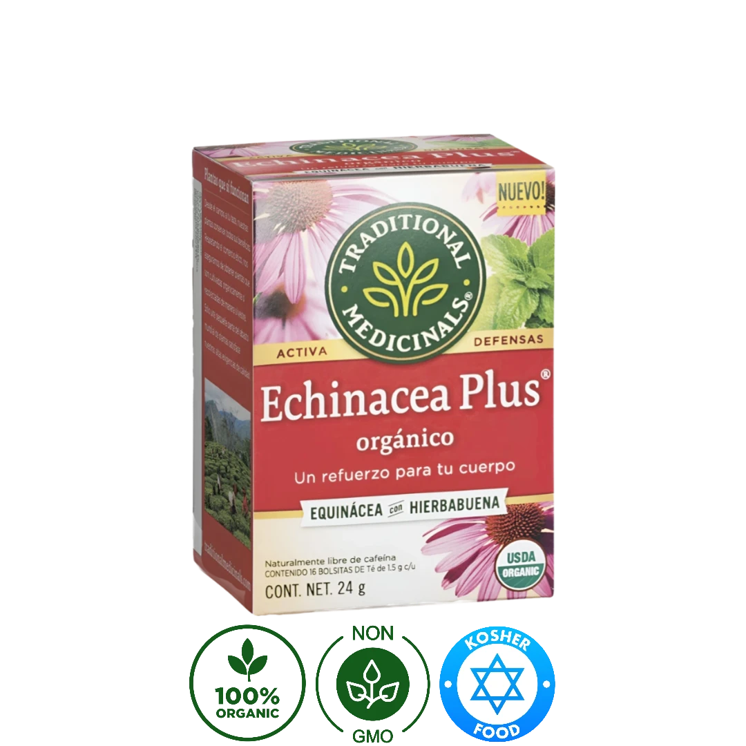 Té Orgánico de Echinacea Plus y Hierbabuena Traditional Medicinals 24g