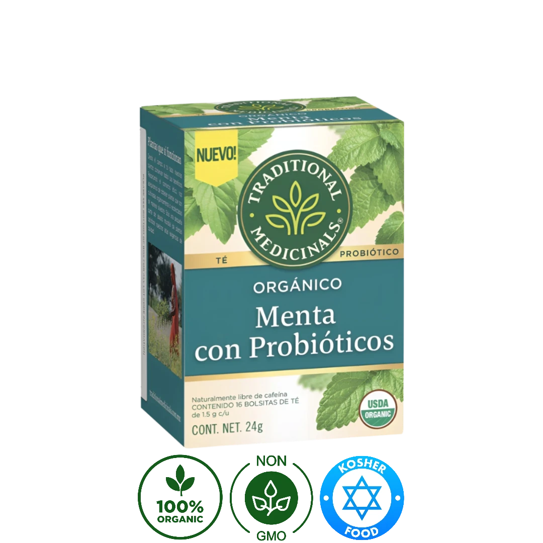 Té Organico Menta Con Probioticos Traditional Medicinals 24g