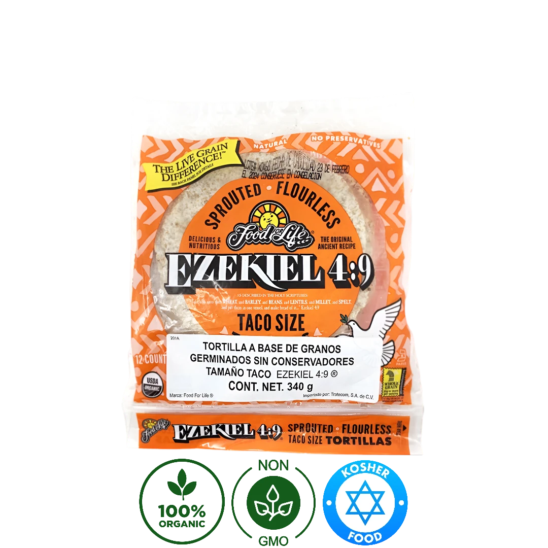 Tortillas Orgánicas de Cereales Germinados sin harina EZEKIEL 4:9 340g