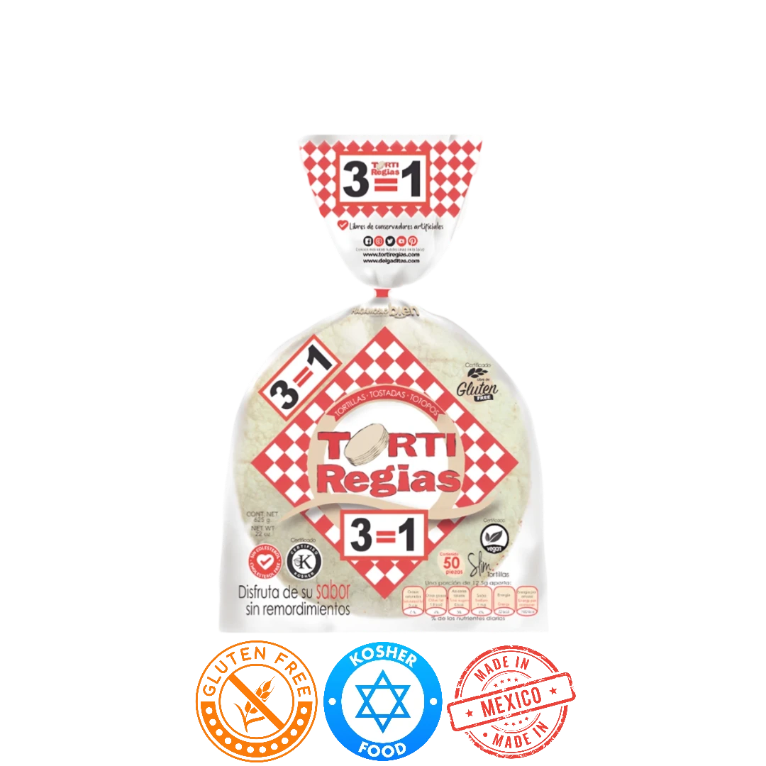 TortiRegias delgaditas blancas 50pz