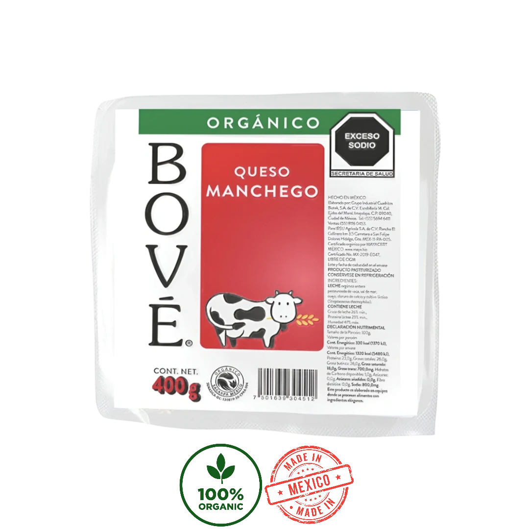 Queso Manchego Orgánico Bové 400g