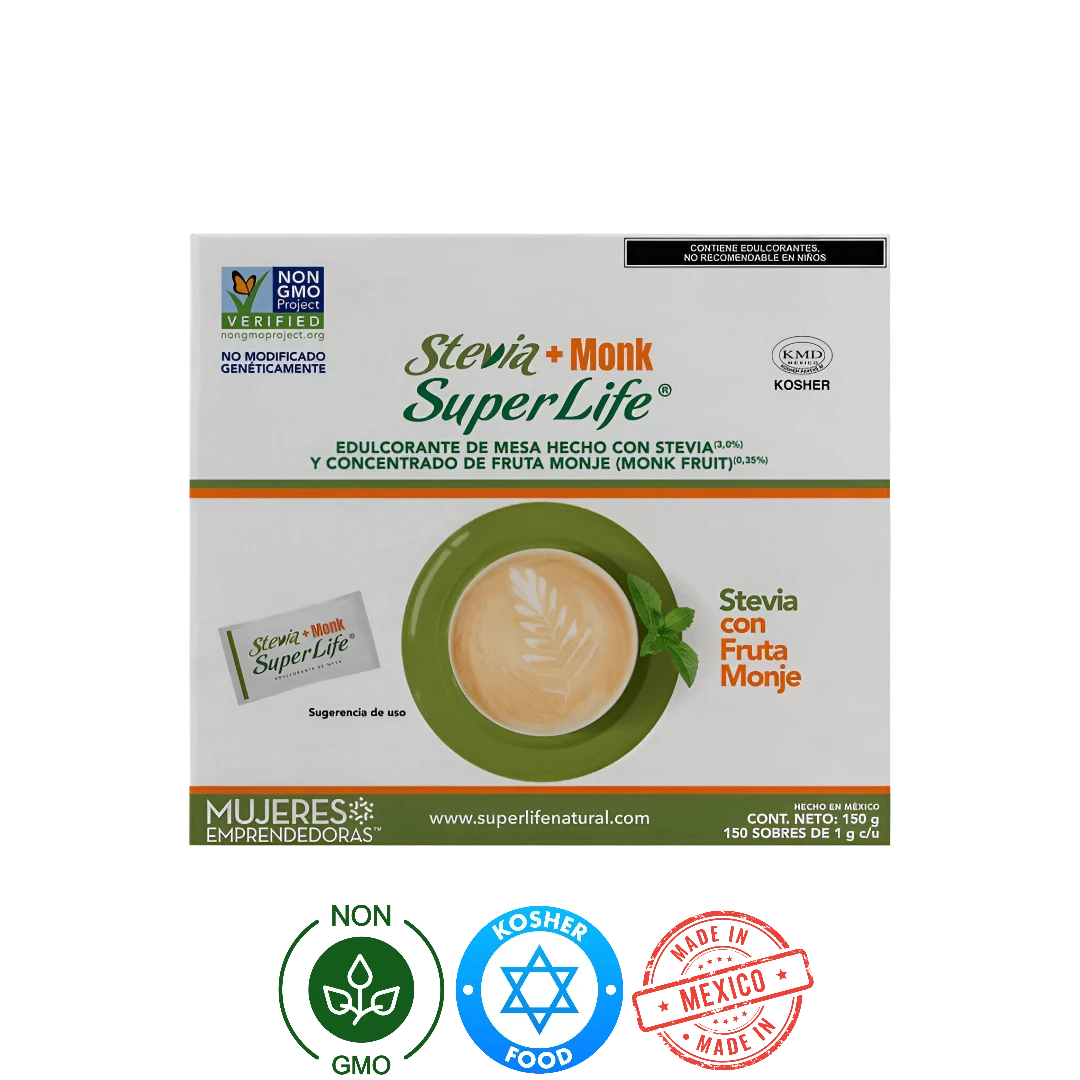 Stevia + Fruta Del Monje Super Life 150 Sobres
