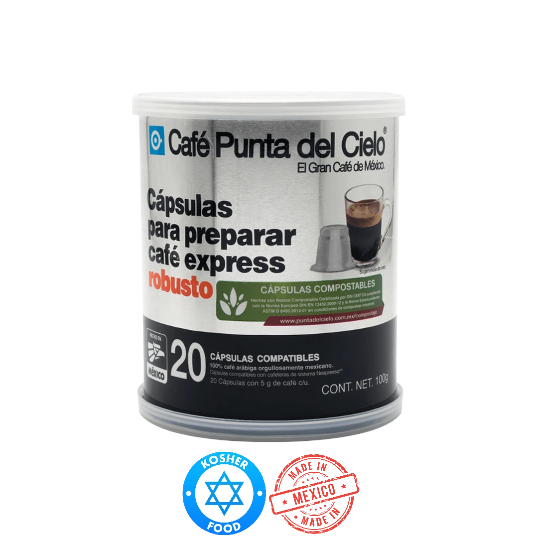 Café en cápsulas express robusto Punta del Cielo 20pz