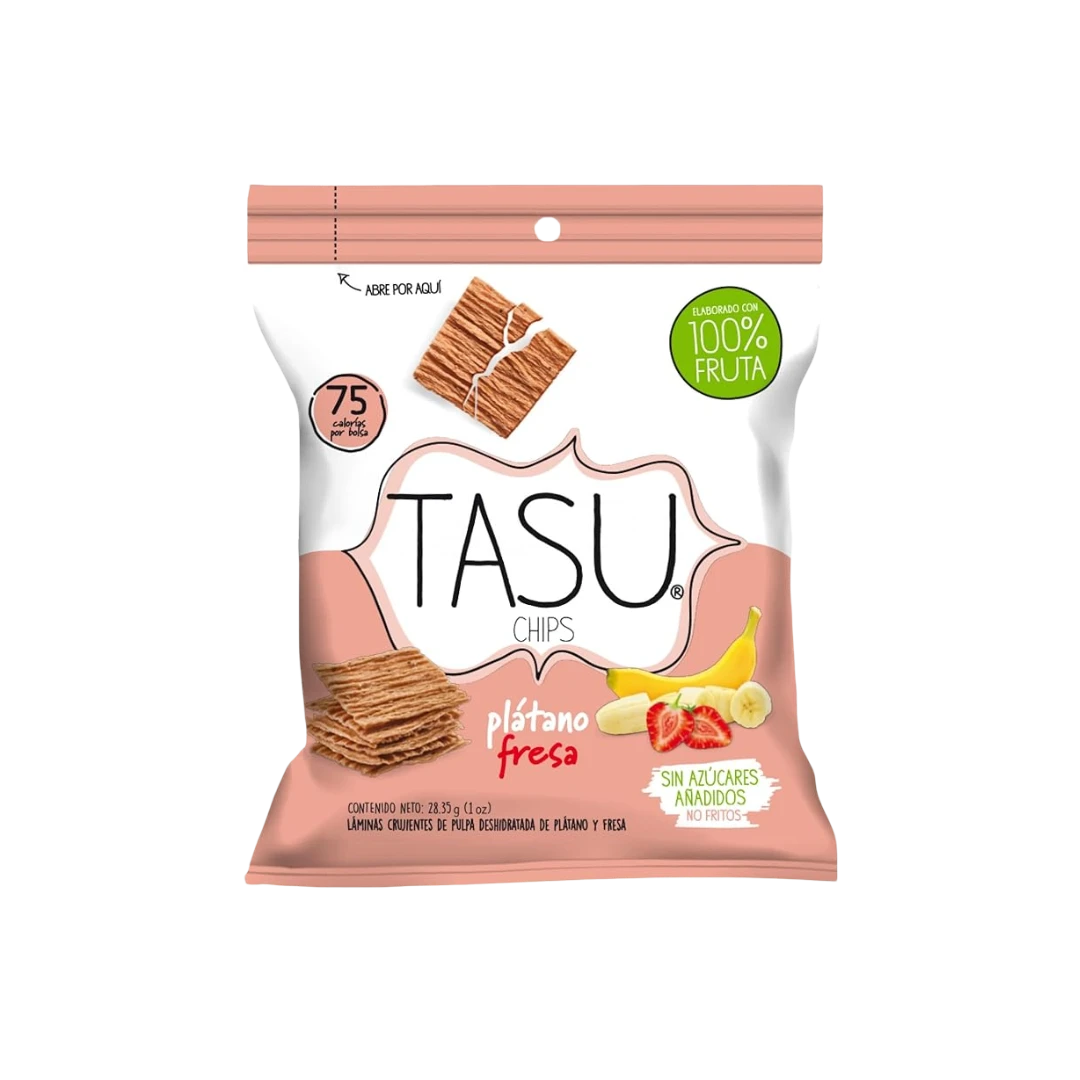 Chips de Platano Fresa Deshidratado TASU 28g