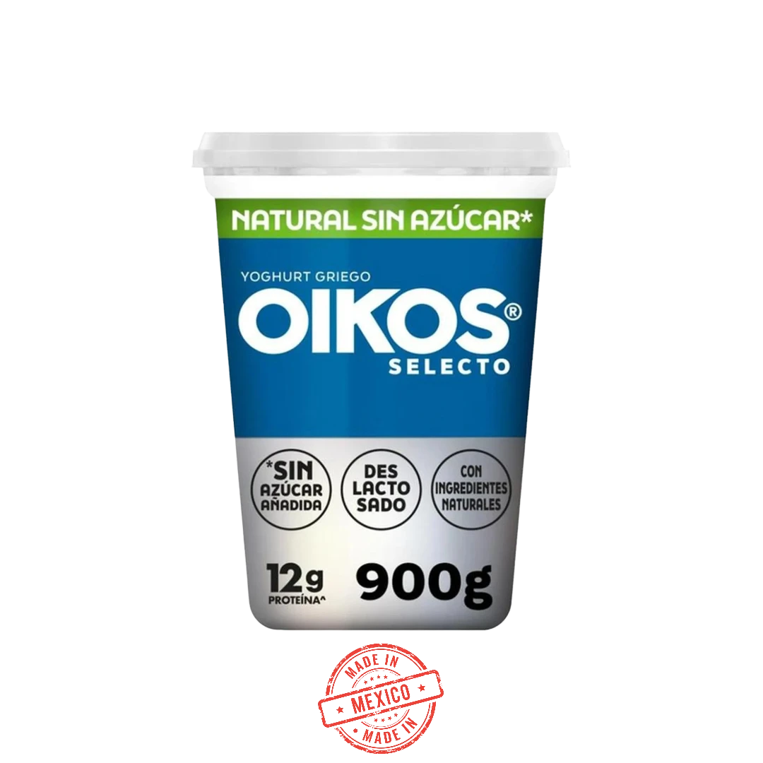 Yogurt Griego con Proteína Sabor Natural Sin Azúcar Oikos 900g