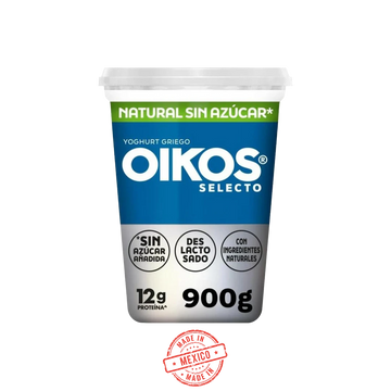 Yogurt Griego con Proteína Sabor Natural Sin Azúcar Oikos 900g