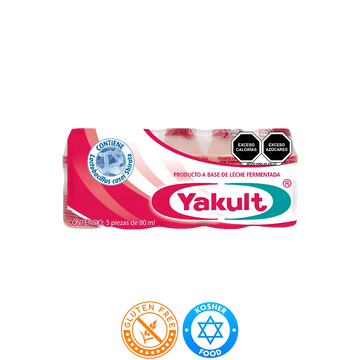 Bebida Láctea Fermentada Yakult 5 Piezas de 80 ml c/u