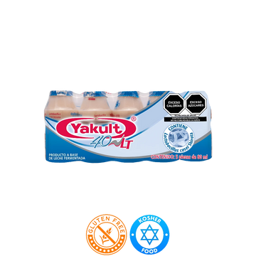 Bebida Láctea Fermentada Yakult Sin Azúcar 5 Piezas de 80ml c/u