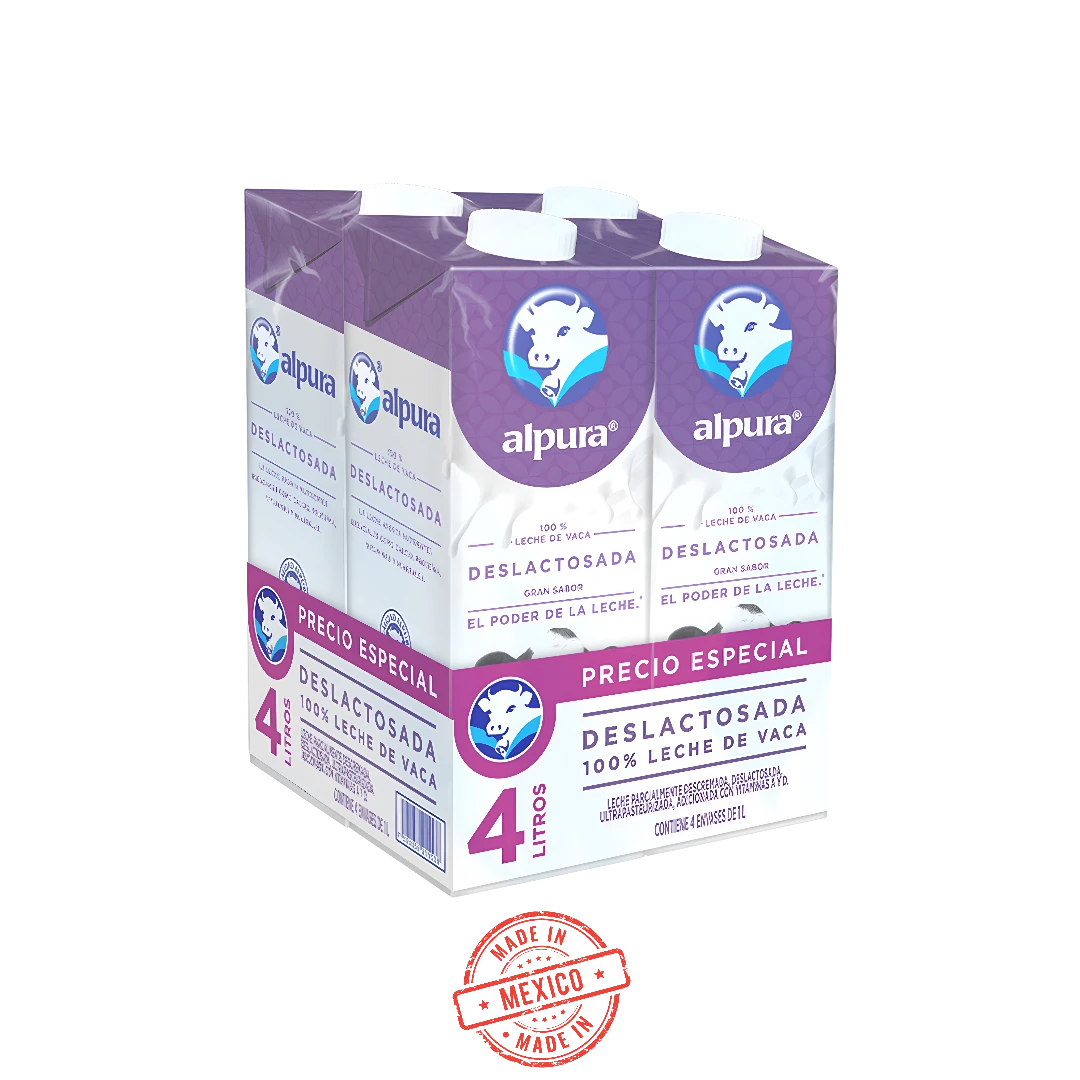 Leche Deslactosada Alpura 4 Pack 4L