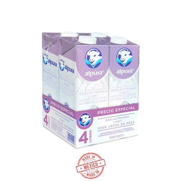 Leche Deslactosada Light Alpura 4 Pack 4L