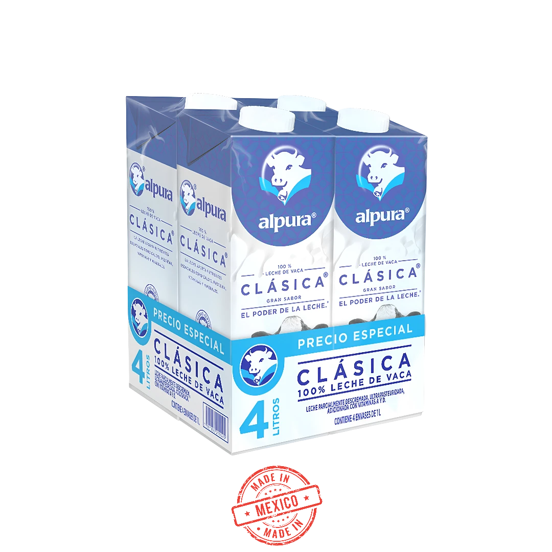 Leche Clásica Alpura 4 Pack 4L