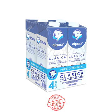 Leche Clásica Alpura 4 Pack 4L