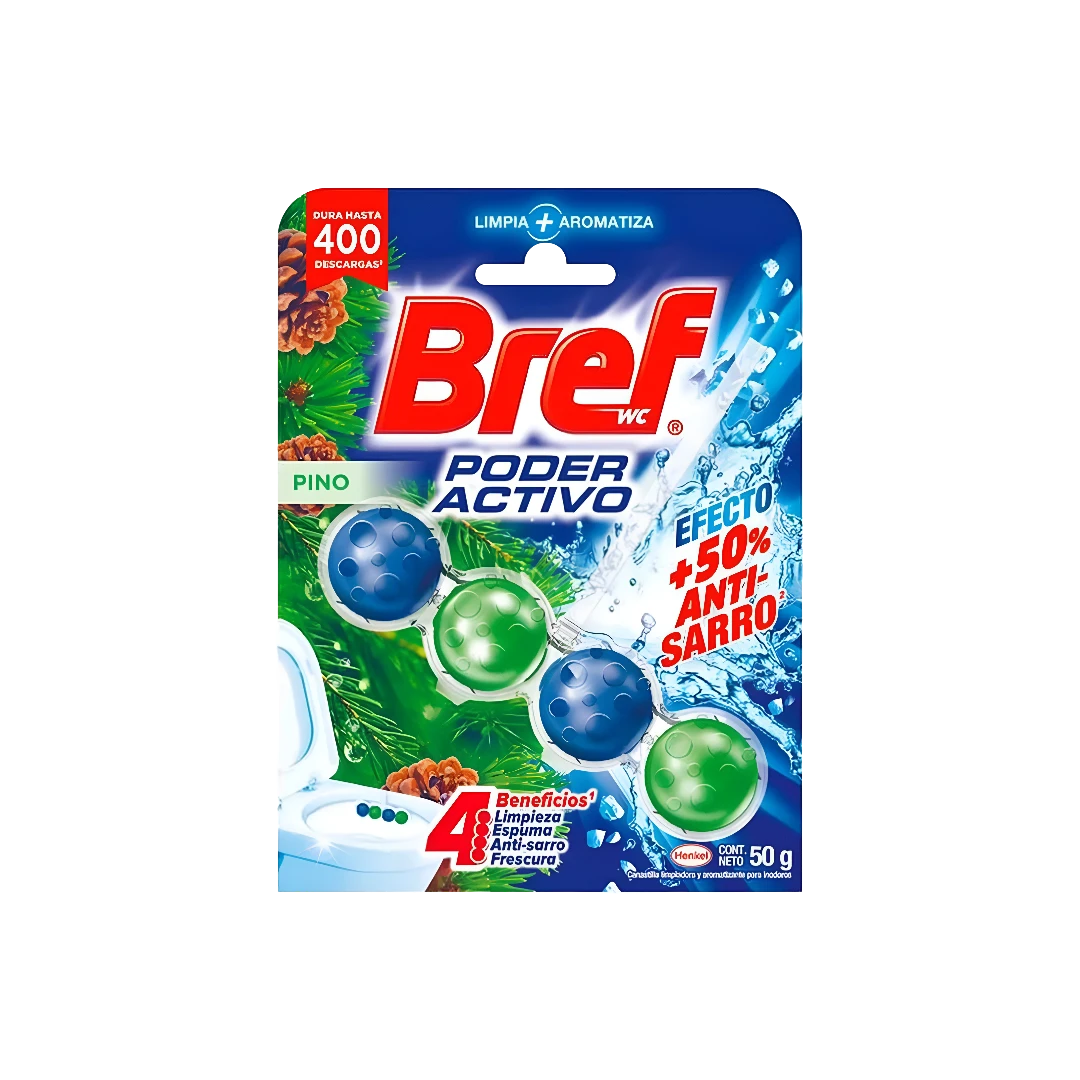 Canastilla limpiadora WC Poder Activo Pino Bref 50g